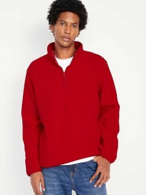 Old Navy 1/4-Zip Sherpa Pullover Red | SWK071643