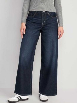 Old Navy Baggy Wide-Leg Non-Stretch Jeans Dark Wash | PFK571028