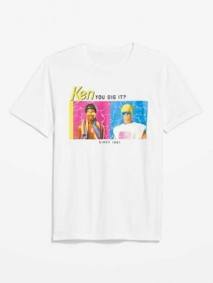 Old Navy Barbie Ken Doll Gender-Neutral Graphic T-Shirt Calla Lily | FSR418253