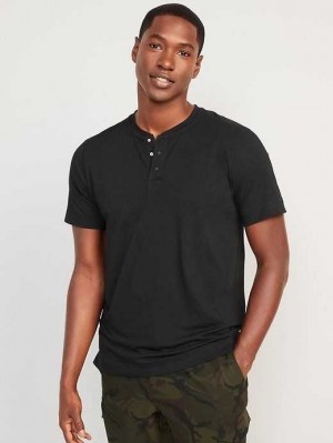 Old Navy Beyond 4-Way Stretch Henley T-Shirt Black | BDJ198620