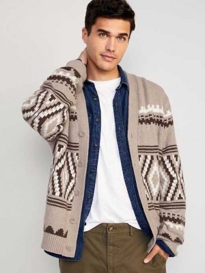 Old Navy Button-Front Fair Isle Cardigan Sweater Neutral Fair Isle | JSQ729154