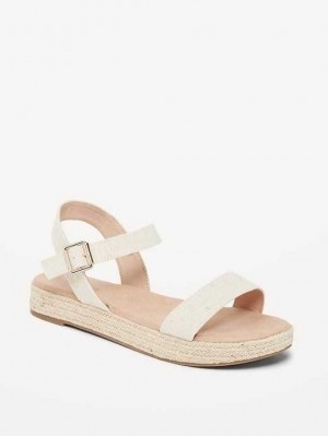 Old Navy Canvas Platform Sandals Beige | PLM618345