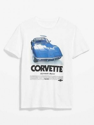 Old Navy Chevrolet Corvette Gender-Neutral T-Shirt White | TIR193458