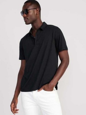 Old Navy Classic Fit Jersey Polo Black | MXP645127