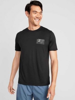 Old Navy Cloud 94 Soft Go-Dry Cool Graphic T-Shirt Black | BTI730816