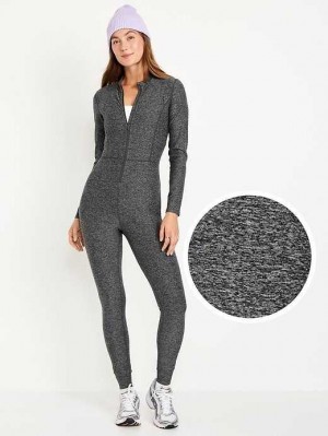 Old Navy Cloud+ Long-Sleeve Zip Bodysuit Dark Grey | MUK912850