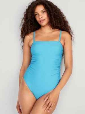 Old Navy Convertible Bandeau One-Piece Swimsuit Blue | HYF163409