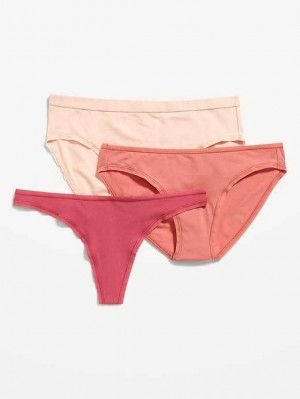 Old Navy Cotton-Blend Underwear Variety 3-Pack Lotus Blossom | HIB189356