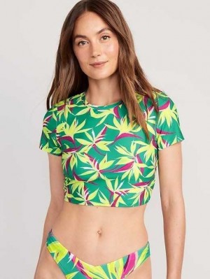 Old Navy Cropped Rashguard Swim Top Tropic Days | RXA615304