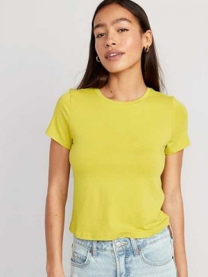 Old Navy Cropped Slim-Fit T-Shirt Light Green | QVD583471