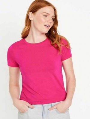 Old Navy Cropped Slim-Fit T-Shirt Pink | PUR763019