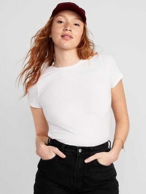 Old Navy Cropped Slim-Fit T-Shirt White | TDA645839