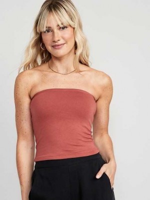 Old Navy Cropped Tube Top Dark Red | GVI829376