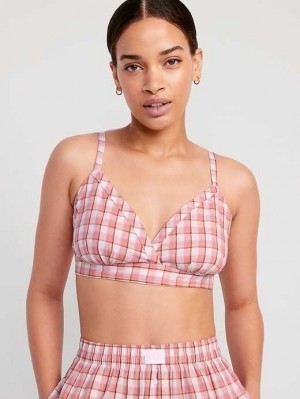 Old Navy Cross-Front Poplin Bralette Pink | QPU631597