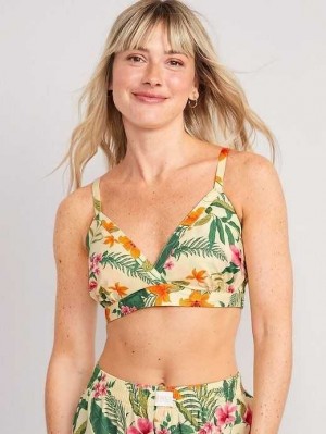 Old Navy Cross-Front Poplin Bralette Yellow | GKV357496