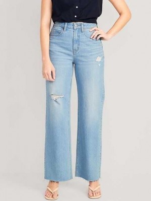 Old Navy Curvy Extra High-Waisted Cut-Off Wide-Leg Jeans Holly | HPI931625