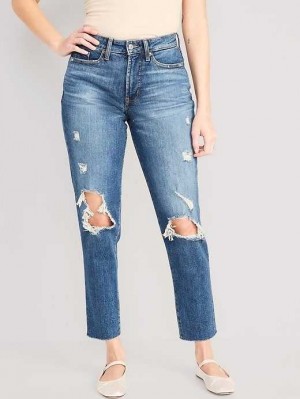 Old Navy Curvy High-Waisted OG Straight Ankle Jeans Saylor | ZKY194570