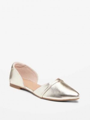 Old Navy D'Orsay Metallic Flats Gold | VYF493857