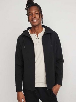 Old Navy Dynamic Fleece Hidden-Pocket Zip Hoodie Black | FAX651498