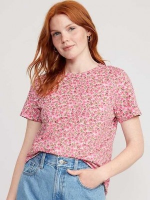 Old Navy EveryWear Crew-Neck Printed T-Shirt Pink | VGK794816