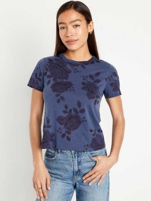 Old Navy EveryWear Crew-Neck Printed T-Shirt Blue | ZOC138250