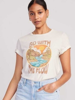 Old Navy EveryWear Graphic T-Shirt Go With The Flow | OUI327960