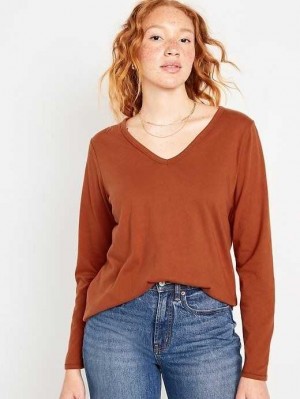 Old Navy EveryWear Long-Sleeve V-Neck T-Shirt Umbria | UEN561409