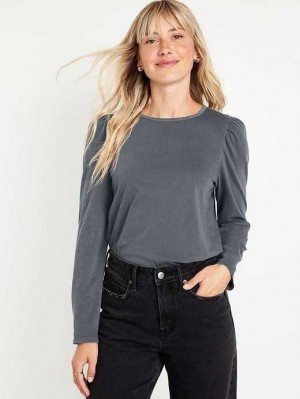 Old Navy EveryWear Puff-Sleeve Top Panther | BAH589647