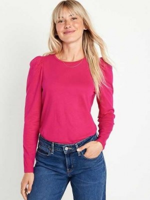 Old Navy EveryWear Puff-Sleeve Top Pink | OIY495761