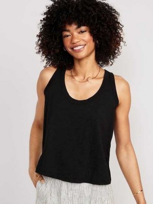 Old Navy EveryWear Slub-Knit Tank Top Black | OWF648319