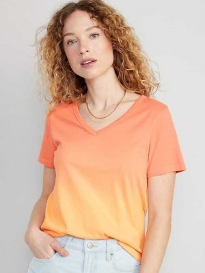 Old Navy EveryWear V-Neck Ombre T-Shirt Orange | EFL746289