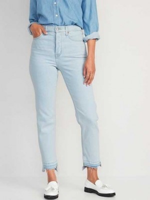 Old Navy Extra High-Waisted Button-Fly Sky-Hi Straight Cut-Off Jeans Ferngully | XZL846597