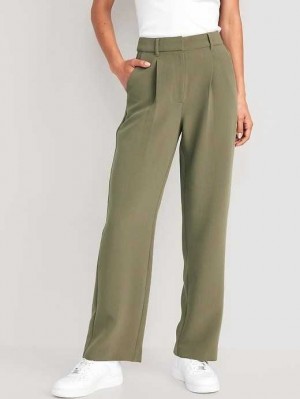 Old Navy Extra High-Waisted Pleated Taylor Wide-Leg Trouser Suit Pants Grey | LOS495682