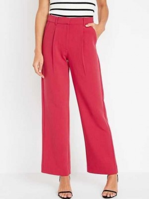 Old Navy Extra High-Waisted Pleated Taylor Wide-Leg Trouser Suit Pants Red | FKP967280