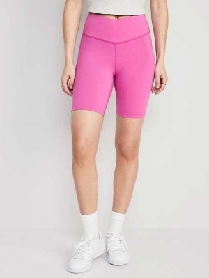 Old Navy Extra High-Waisted PowerChill Biker Shorts Diaphanous | DAL971453