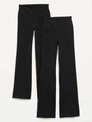 Old Navy Extra High-Waisted PowerChill Boot-Cut Yoga Pants 2-Pack Black | TDE796012