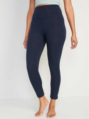 Old Navy Extra High-Waisted PowerChill Cropped Leggings Navy | DRA019324