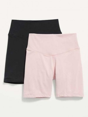 Old Navy Extra High-Waisted PowerChill Hidden-Pocket Biker Shorts 2-Pack Icelandic Mineral | CHJ570312