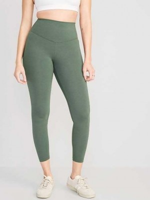 Old Navy Extra High-Waisted PowerChill Hidden-Pocket 7/8-Length Leggings Forest Shade | WYU941385