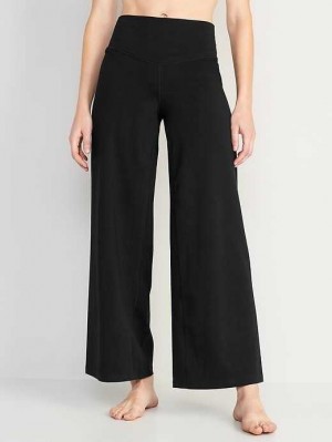 Old Navy Extra High-Waisted PowerChill Wide-Leg Yoga Pants Black | JTG412359