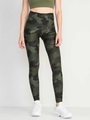 Old Navy Extra High-Waisted PowerSoft Leggings Green Camo | WUG493125