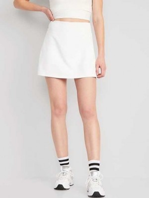 Old Navy Extra High-Waisted PowerSoft Skort White | IMK438692