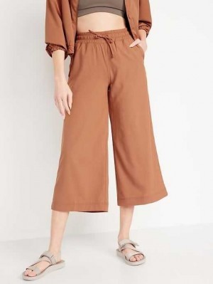 Old Navy Extra High-Waisted StretchTech Cropped Wide-Leg Pants Warm Hickory | LZW938126