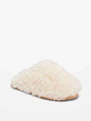 Old Navy Faux-Fur Mule Slippers Beige | EXS321467