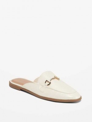 Old Navy Faux-Leather Loafer Mule Shoes Beige | BAH809341