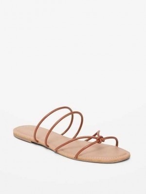 Old Navy Faux-Leather Strappy Knotted Sandals Brown | KPB739512