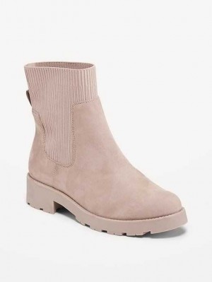 Old Navy Faux-Suede Chelsea Boots Grey | MKS852016