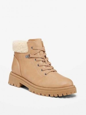 Old Navy Faux Leather Hiking Boot Brown | KSD276495