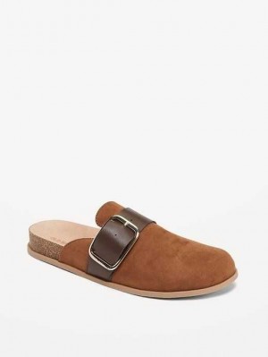 Old Navy Faux Suede Clog Shoes Brown | EAB257149