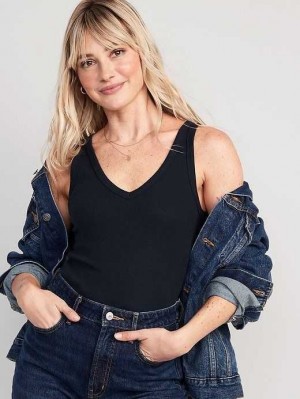 Old Navy First-Layer Rib-Knit V-Neck Tank Top Navy | DZV072185